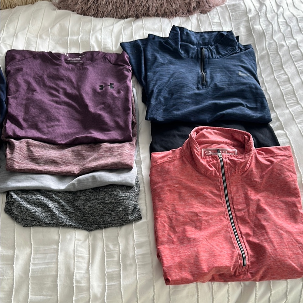 Mens shirts lot bundle
Lululemon, Nike and under armour
No straight down left.